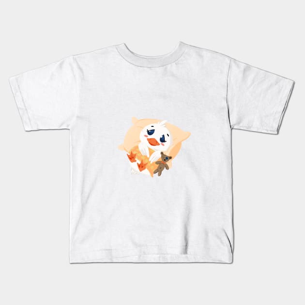 sleepy lazy duck Kids T-Shirt by byjilooo